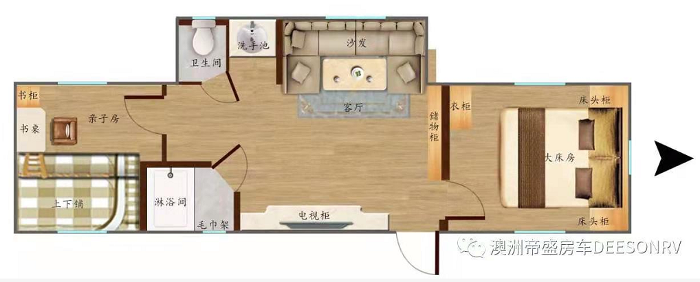 帝盛房車-星盛系列-11米親子款營(yíng)地房車(圖2)